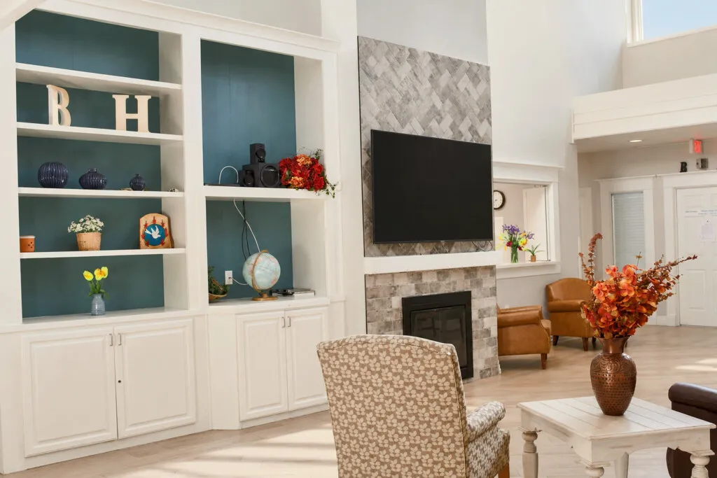 Living room built ins at Barton House