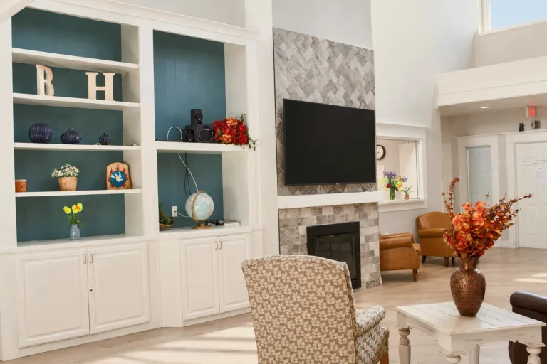 Living room built ins at Barton House