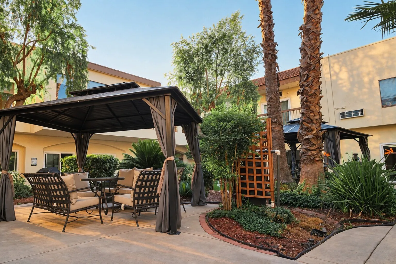 Courtyard gazebos at Novellus Clairemont