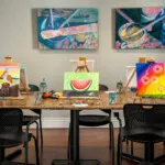 Show photo 92: Canvases set up for a painting class