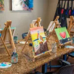 Show photo 80: Finished paintings in the art studio