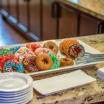 Show photo 40: Fresh donuts set out in the bistro
