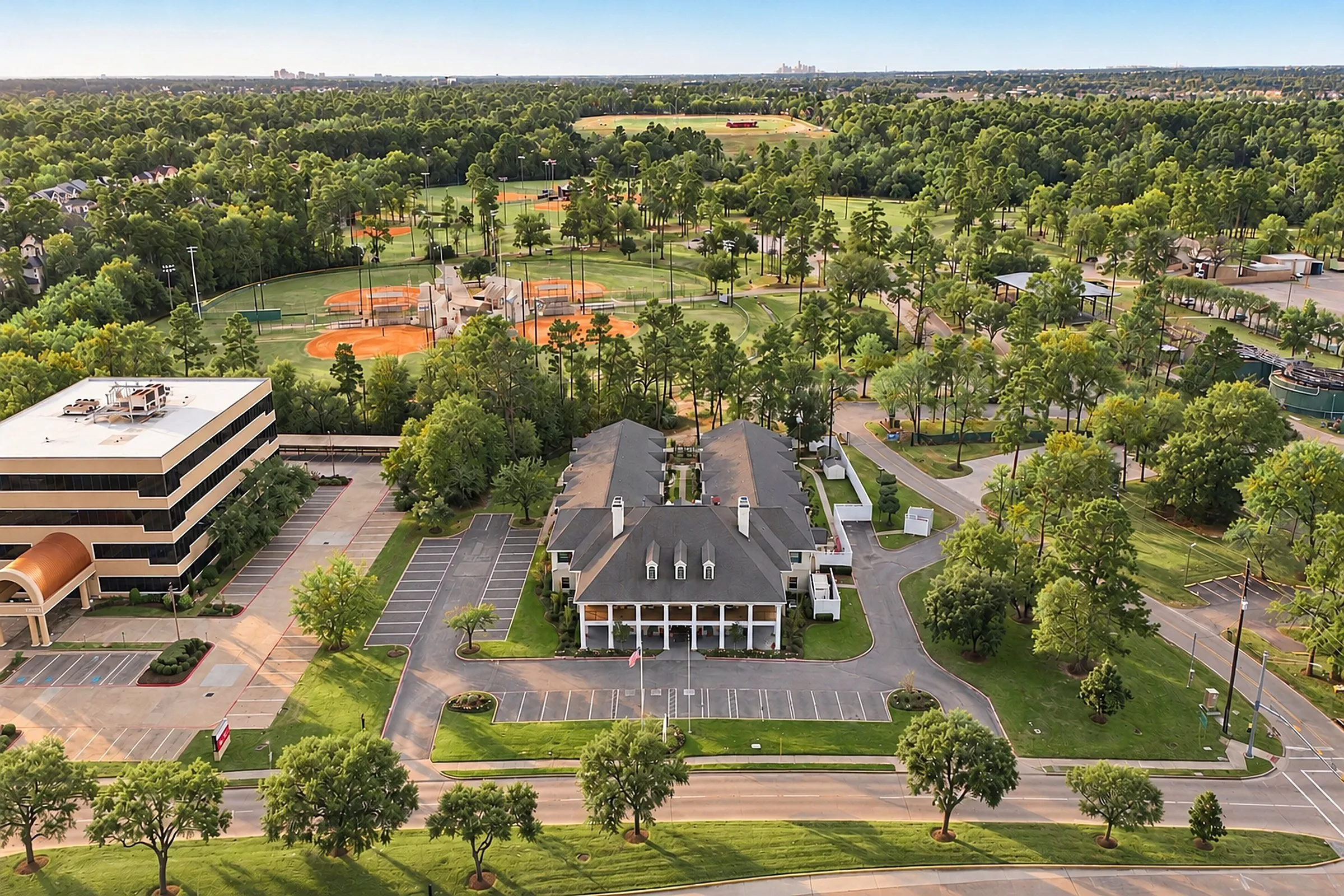 Aerial neighborhood at Tarina of Cypresswood