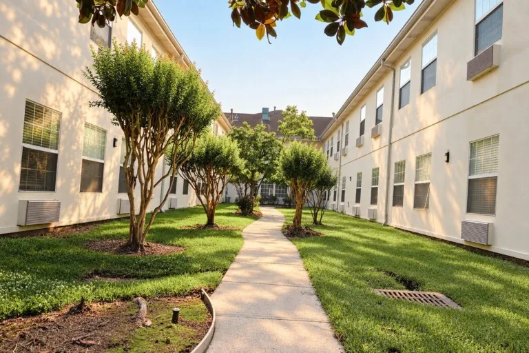 Courtyard lawn at Tarina of Kingwood