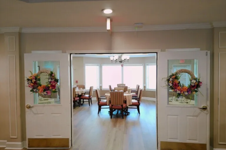 Dining room doors at Tarina of Kingwood