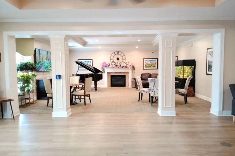 Great room columns at Tarina of Kingwood
