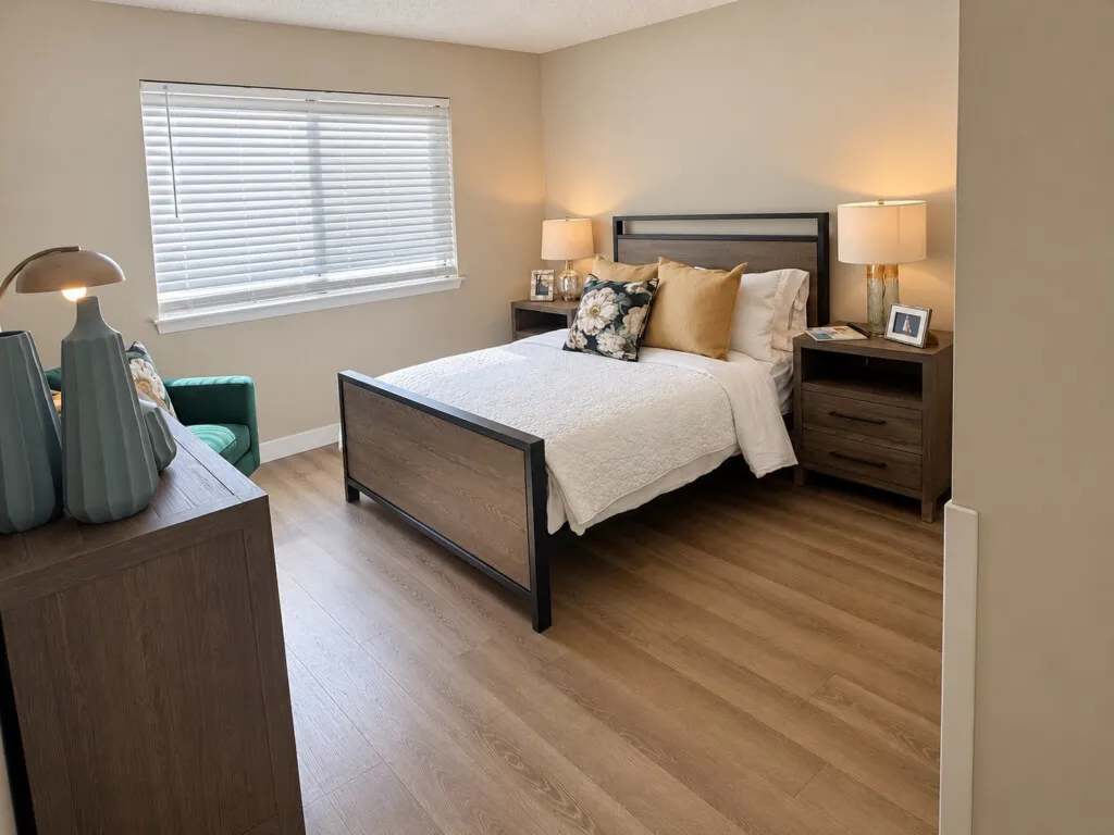 Model bedroom at Tarina of Stockton