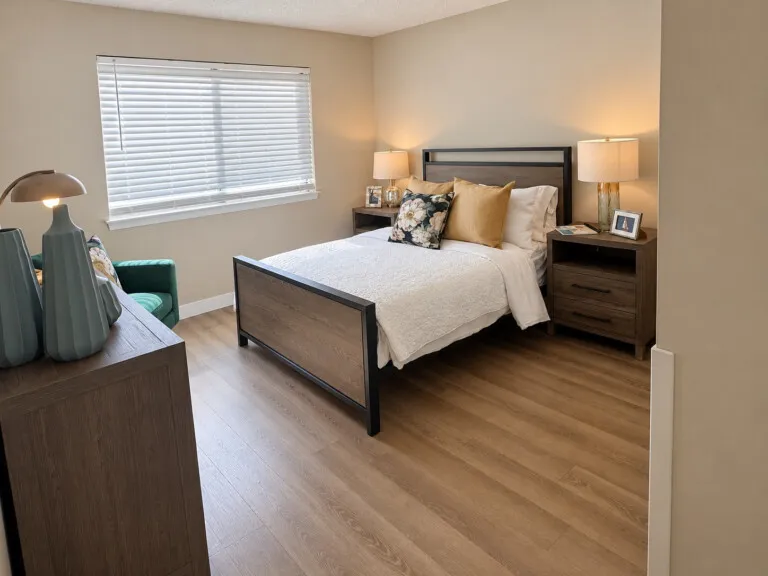 Model bedroom at Tarina of Stockton