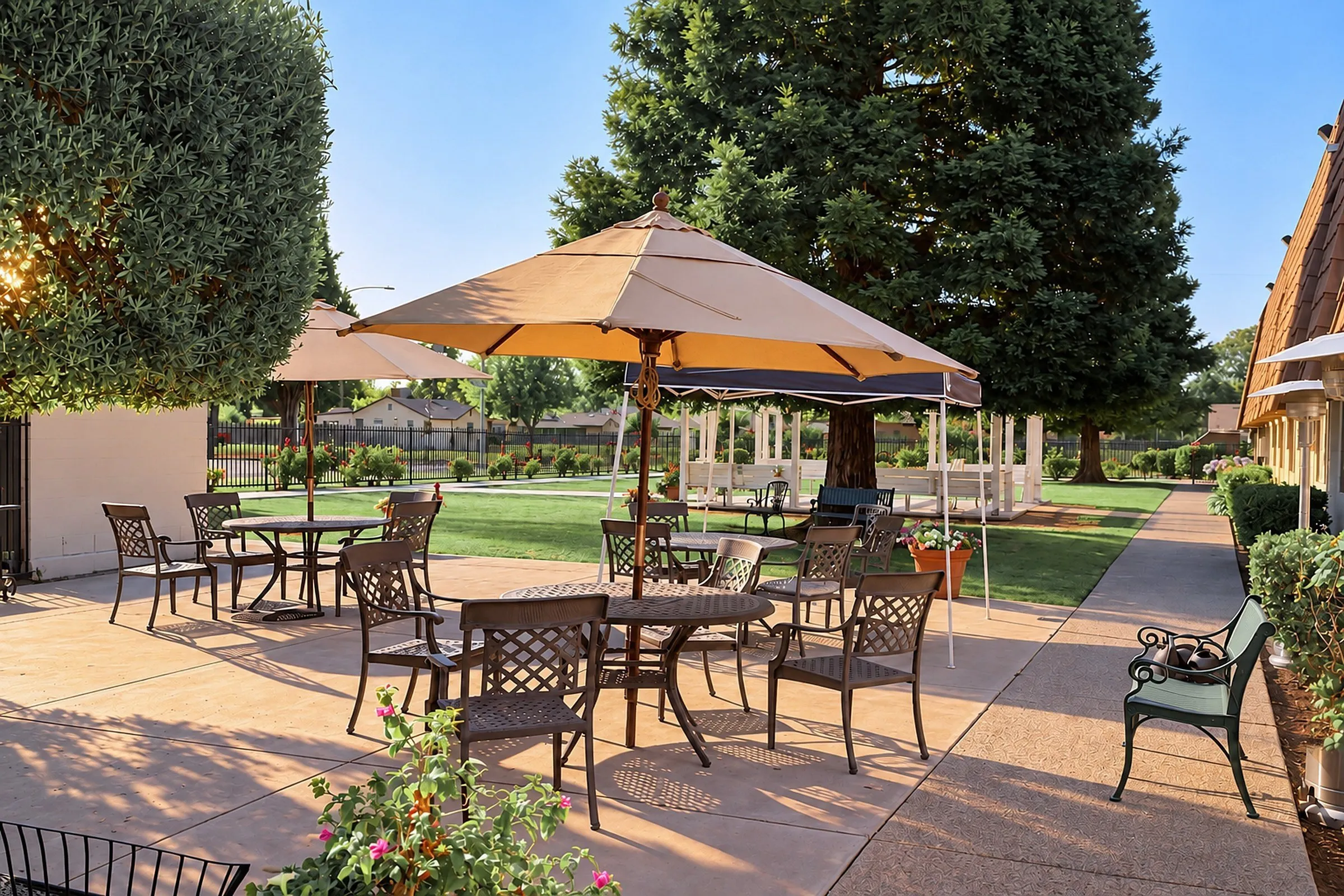 Patio umbrellas at Tarina of Stockton