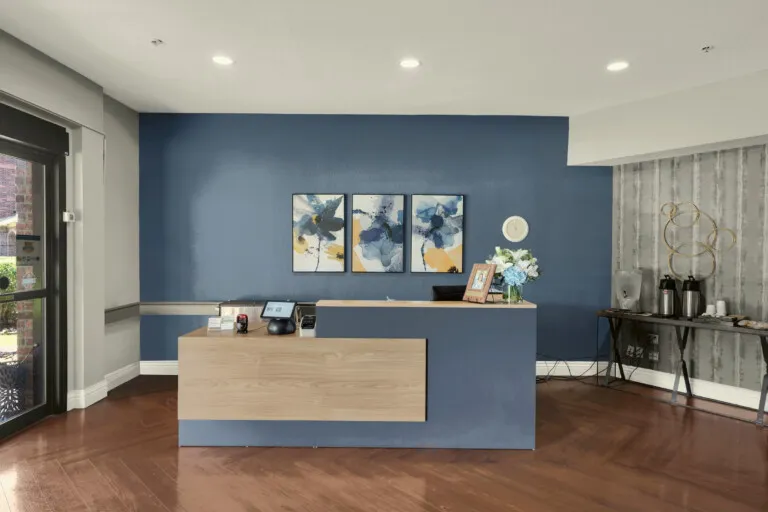 Lobby front desk at The Terraces at Kingwood